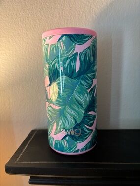 SWIG Pink Tropical Leaf Insulated Tumbler